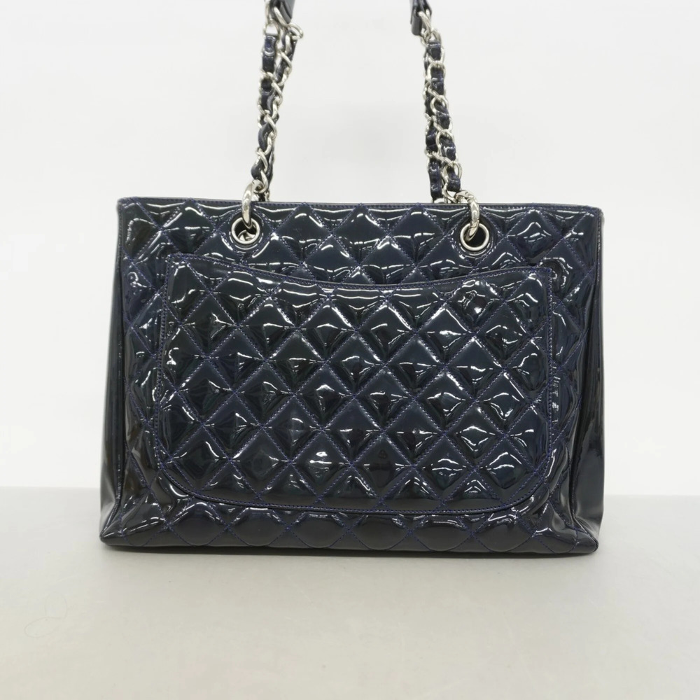 CHANEL Blue Leather Tote Bag - Picture 10 of 11